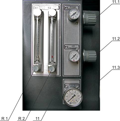 Partial view of the operating panel